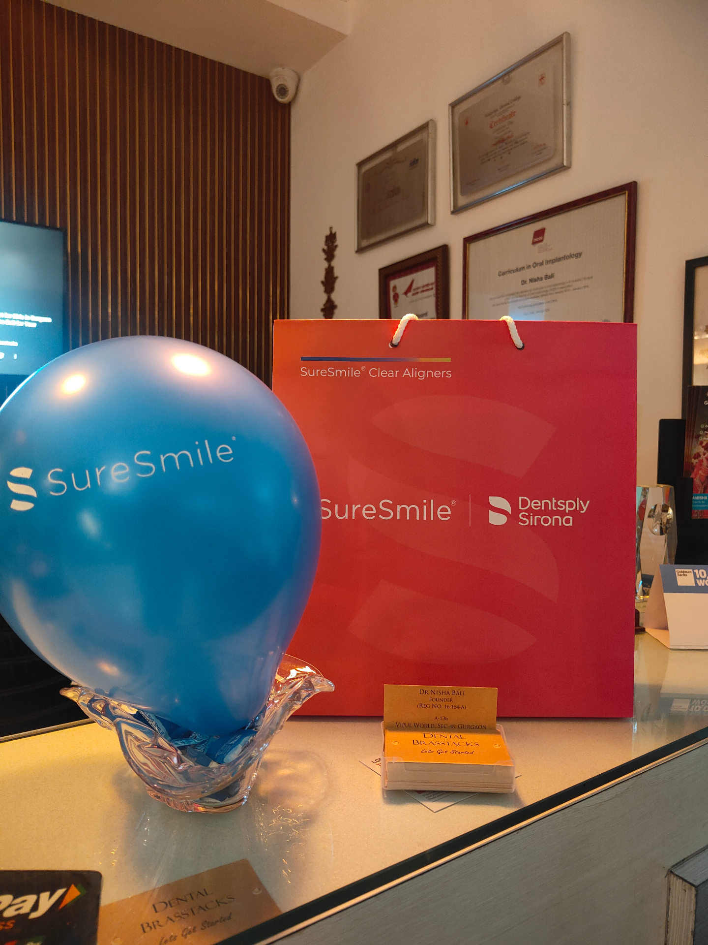 SureSmile Clear Aligners welcome display at Dental Brasstacks on Sohna Road