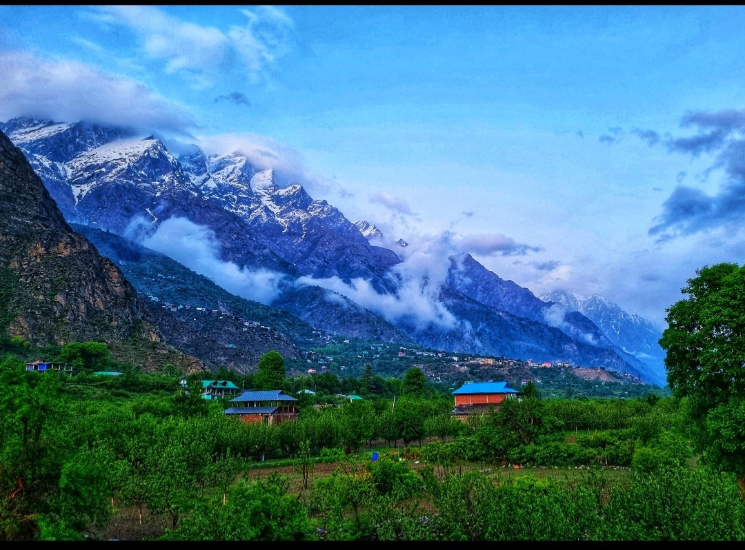 Snow-clad Kinner Kailash range, Sangla valley