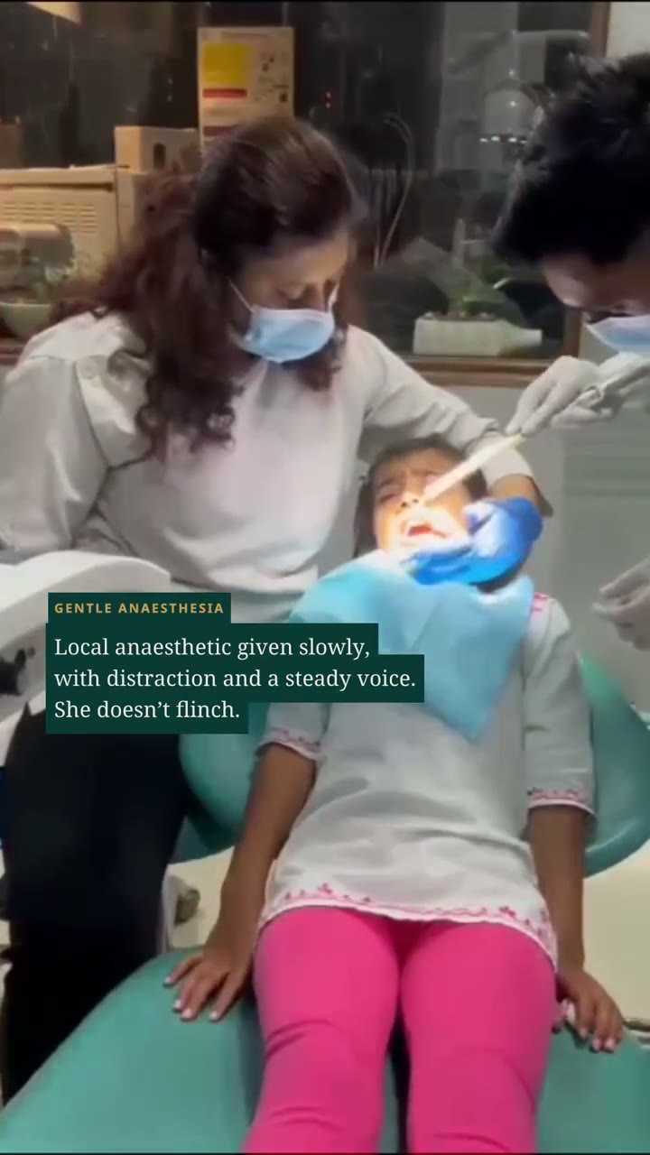 A child comfortable and cooperative during a dental visit in Gurgaon